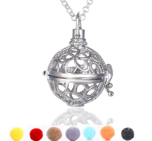 5Colors Yeni Lav Taş kolye kolye Locket Antik Gümüş Volkanik Taş Parfüm Esansiyel Yağı Diffüz Aromaterapi kolye