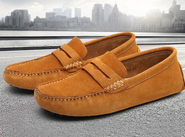 

men's casual shoes men suede loafers 2019 fashion moccasins slip-on casual men's shoes male autumn new outdoor comfy boat, Black