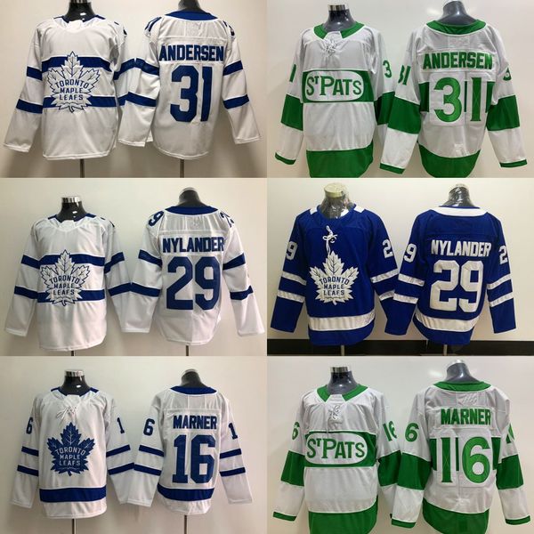 

31 Frederik Andersen Jersey Toronto Maple Leafs 29 William Nylander 16 Mitch Marner Hockey Jerseys