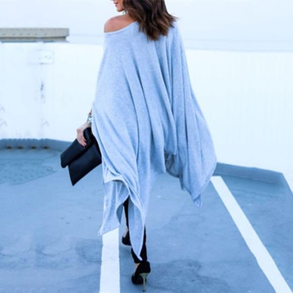

summer woman batwing sleeves dress casual loose pleated one shoulder, White