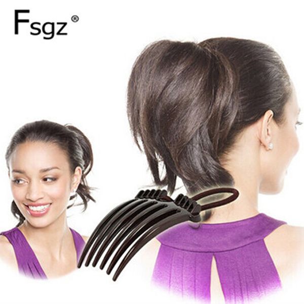 

creative fountain flip ponytail bouffant hairstyle tools fashion concise rubber band hair combs for pony headwear accessories
