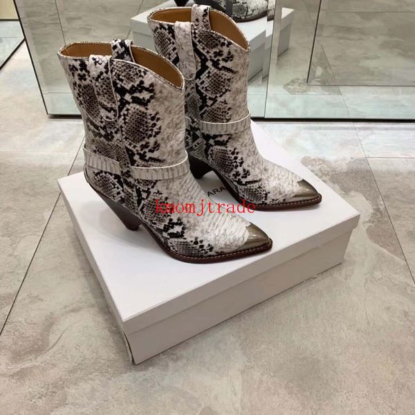 

original box isabel paris france runway marant lamsy boots snake-print python snake-effect western cowboy boots rare original shoes, Red;white