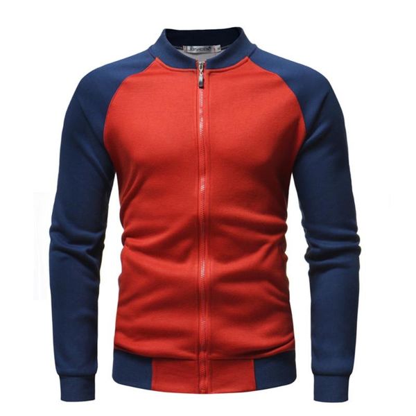 

jaycosin new arrive mens autumn winter zip casual long sleeve patchwork slim pocket fit jacket cotton coat streetwear, Black;brown