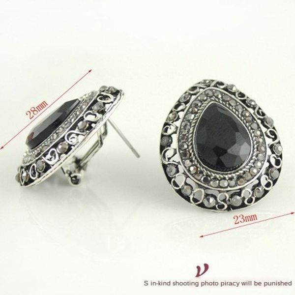 

nostalgic and romantic accessories temperament water drop earrings workplace small suit stable earrings, Golden