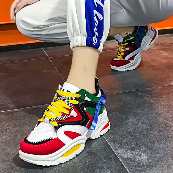 

women running shoes cushioning breathable mesh height increasing 6cm ins ulzza harajuku sneakers outdoor flats walking shoes