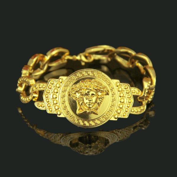 

europe and america brand club gold bracelet for men 2019 hiphop jewelry gold plated luxury accessories, Black