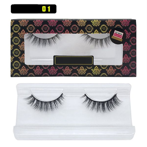 

1 pair 3d soft mink hair false eyelashes criss-cross wispy cross fluffy length lashes extension handmade eye makeup tools