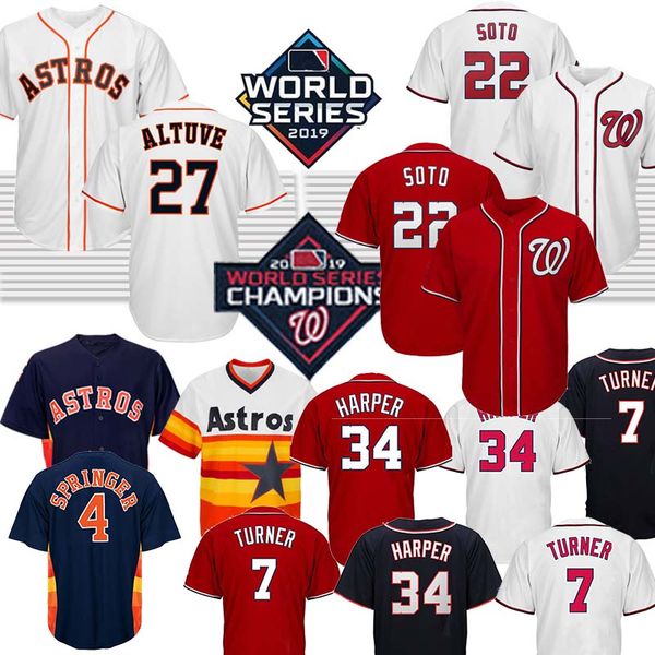 

22 juan soto jersey 7 trea turner jersey astro 27 jose altuve jersey 2 alex bregman 35 justin verlander 2019 jerseys baseball jerseys, Black;red