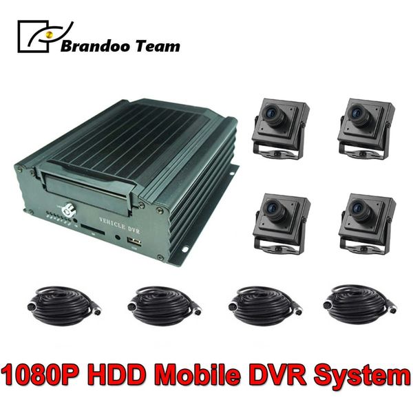

4 channel mobile dvr car vehicle bus taxi cctv security system 1080p h.265 mdvr kit with 4pcs 2.0mp ahd camera