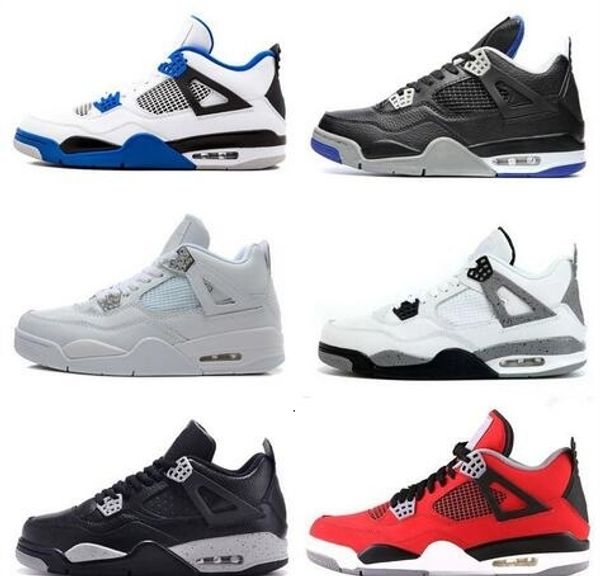

new tattoo 4 4s basketball shoes men pure money royalty white cement raptors black cat bred fire red mens trainers sport sneakers