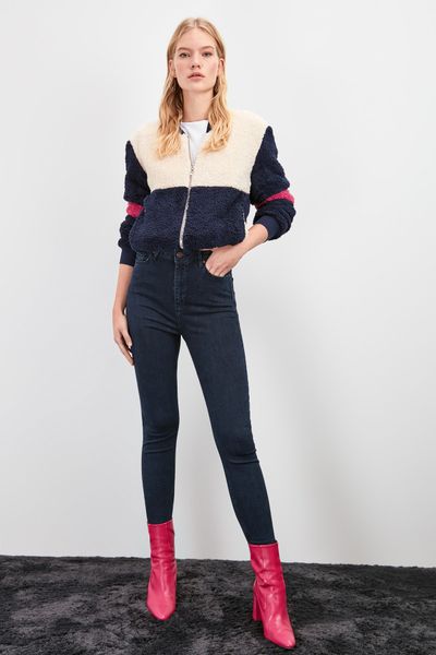 

trendyol высокая талия узкие джинсы twoaw20je0246, Blue