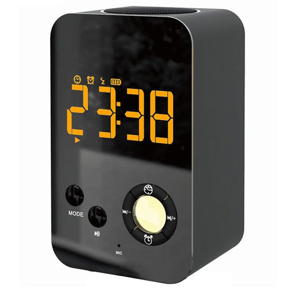 

led alarm clock protable bluetooth speaker stereo bass boombox led handsmic fm digital alarm clock led table
