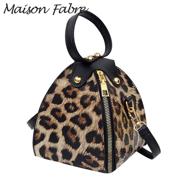 

maison fabre bag women leather crossbody bag smartphone small shoulder strap leopard handbag fashion ladies zipper handbag