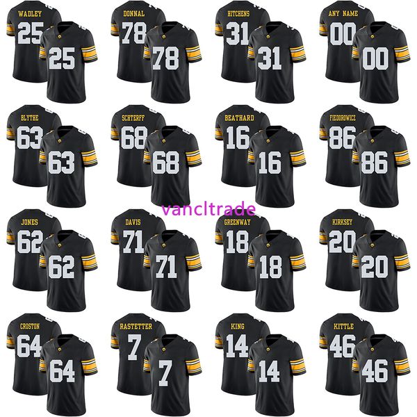 

2019 ncaa футбол айова хокис 25 акрум уодли 78 эндрю доннал 31 энтони хитченс 63 остин блайт 68 трикотажные изделия brandon scherff, Black;red