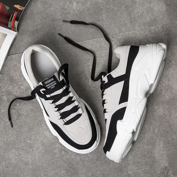 

autumn ins super fire shoe korean-style summer dad casual trendy shoes versatile sports men's shoes trend ulzzang, Black
