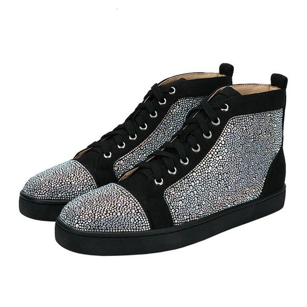 

designer shoes brand studded spikes flats shoes red bottoms shoes luxury mens womens party lovers genuine leather sneakers size 36-46 n16