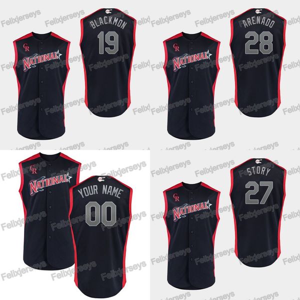 

19 Charlie Blackmon 2019 All-Star National Colorado 28 Nolan Arenado Rockies 27 Trevor Story Baseball Jerseys