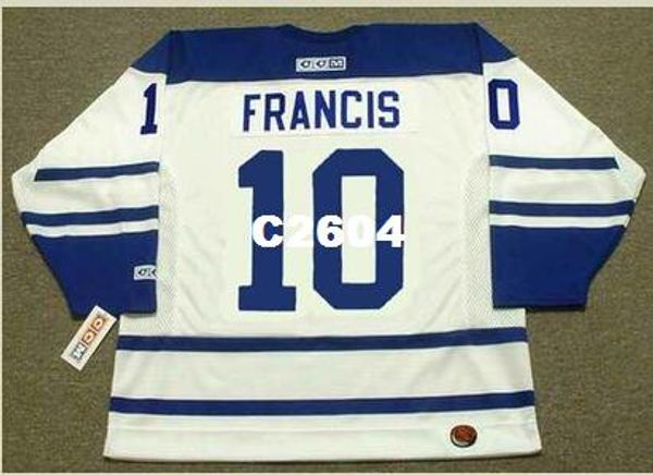 

mens #10 ron francis toronto maple leafs 2003 ccm retro hockey jersey or custom any name or number retro jersey, Black;red