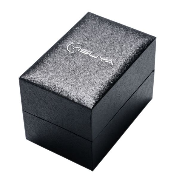 

yisuya brand watch box black paper materal watches box display case watch gift storage organizer (without watch, Black;blue