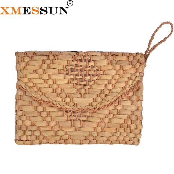 

xmessun 2019 hand woven straw envelope bag new fip corns hand woven rhombic pattern women party straw clutch bag shiping h175
