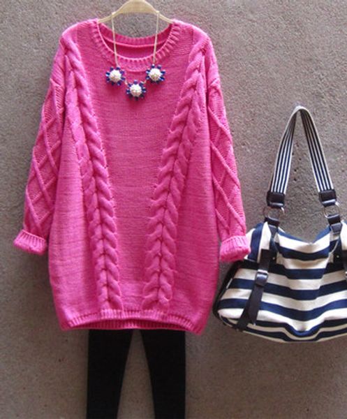 

2017 new korean loose code neck pullover, twist a long knit shirt, White;black