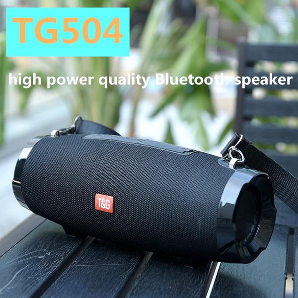 TG504 Tragbarer Lautsprecher, kabellos, 20 W, Bluetooth-Lautsprecher, unterstützt FM-Radio, TF-Karte, AUX, für den Außenbereich, mit Riemen, Subwoofer, Säule, Soundbox