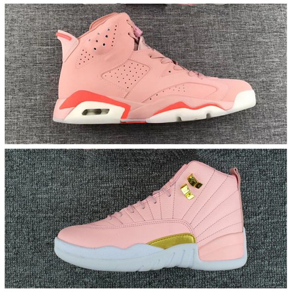 

2019 New Arrival Women Basketball Shoes 6 6s Aleali May 12 12s GS Pink Lemonade For Women Sports Sneakers size 36-40