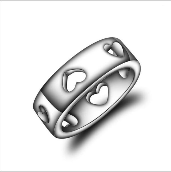 

epacket dhl plated sterling silver empty heart ring dhsr110 us size 7,8 ;fashion 925 silver plate band rings jewelry