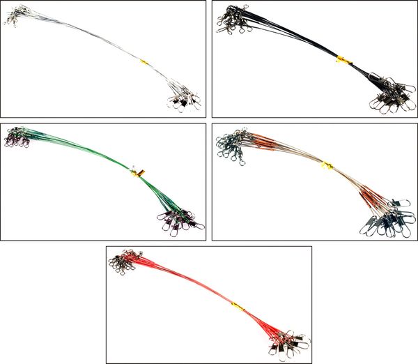 

12pcs fishing line 12cm/15cm/16cm/18cm steel fishing lure leader wire trace wire tool set line leash