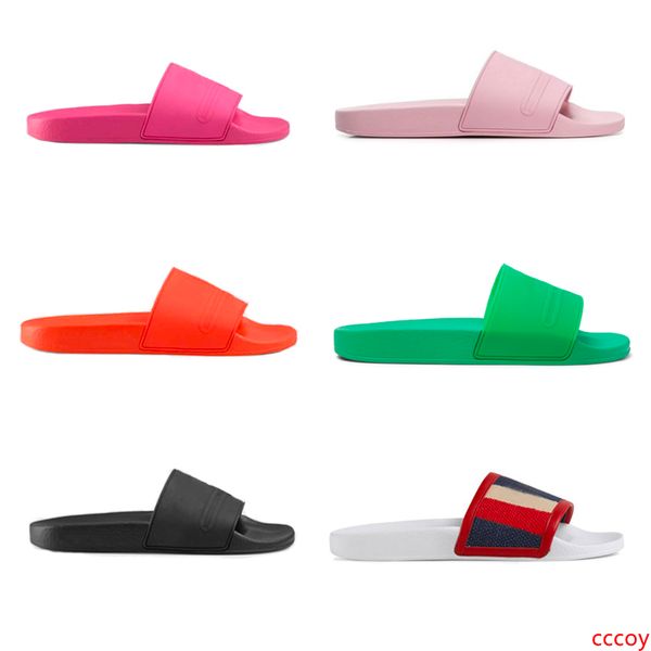 

brand designer rubber slide sandal bright colorful flat slipper luxury slides flip flops causal sandals for mens women designer slippers