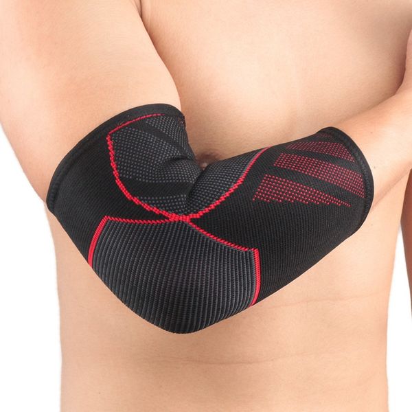 

1pc sports elbow pads sleeve support elastic gym protective pad absorb protector fitness safety sportswear accessories, Black;gray