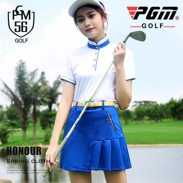 

2018 new golf dress ladies' short sleeved t-shirt golf skirt summer breathable women's suit size xs-xl, Black;blue