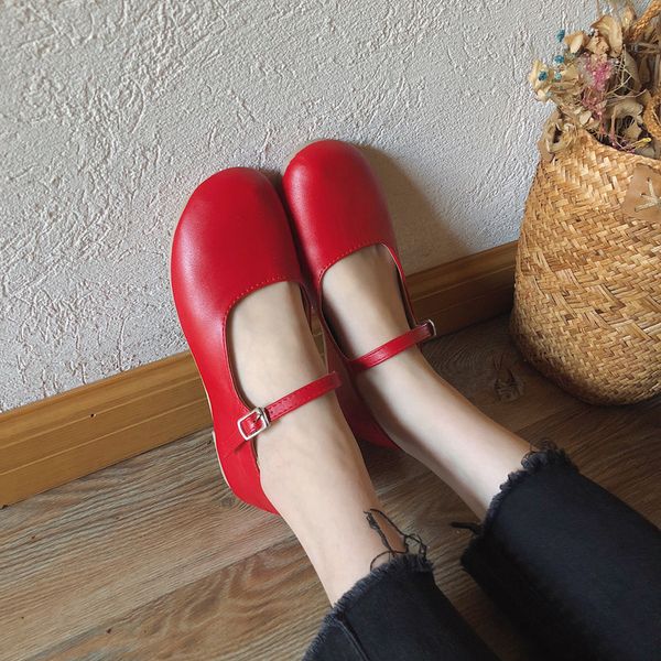 

spring/summer basic ladies shoes comfortable round head buckle strap wild fashion lightweight casual flats loafers women w28-42, Black