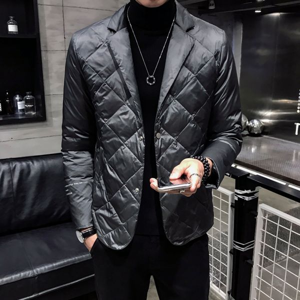 

plus size men's jacket autumn and winter casual black down jacket thick warm