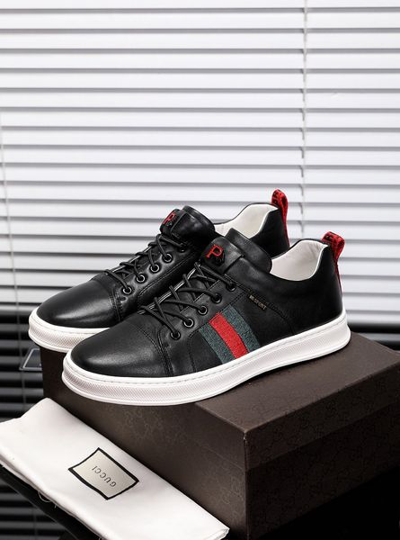 

fast delivery high-end luxury men's casual sports shoes triple fashion design brand platform men's shoes vintage stripes size: 38, Black
