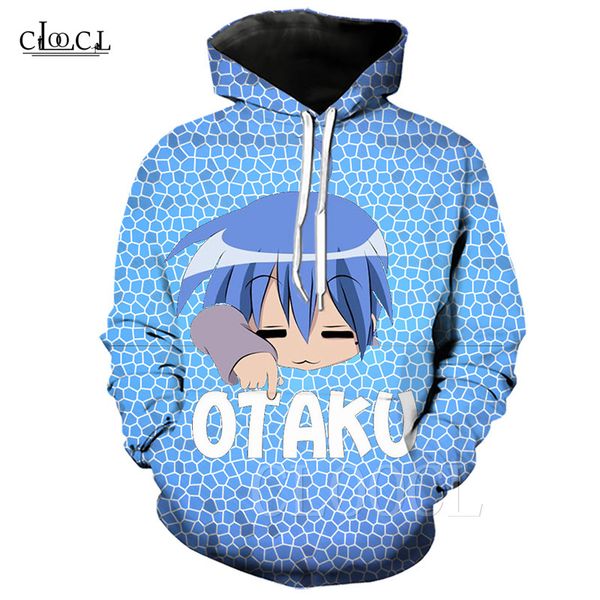 

men's hoodies & sweatshirts lucky star blue hoodie for couple sweatshirt hip hop streetwear hoody 3d print women men otaku anime plaid, Black