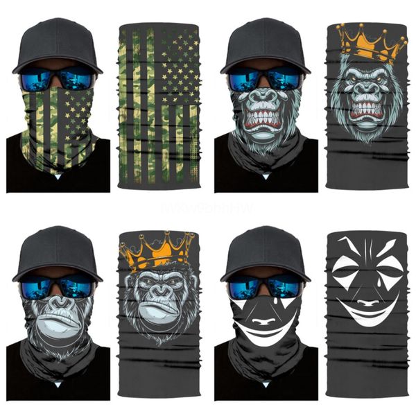 

uk3q9 multifunctional sport skull scarf men mask magic bandanas turban hand band magic skull scarf headband outdoor skull scarf face ski #51, Blue;black