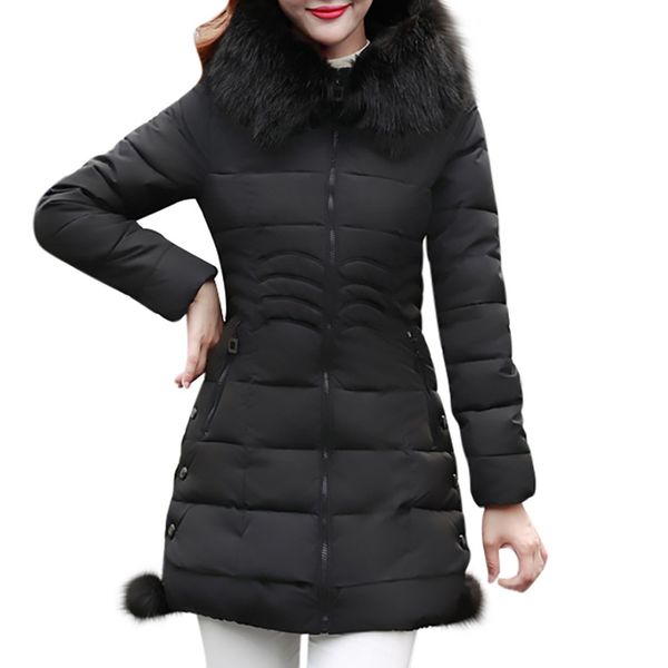 

sagace new arrival autumn winter women cotton coat full zipper hooded windbreaker plus size long pockets overcoat outwear sep 25, Black