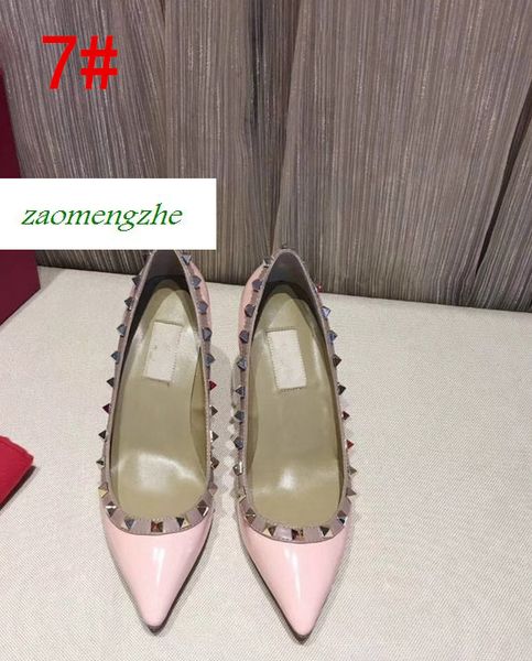 

дизайнер острым носом 2-ремень с шпильками высокие каблуки заклепки сандалии женская обувь валентина туфли на высоком каблуке 8.5 см, Black