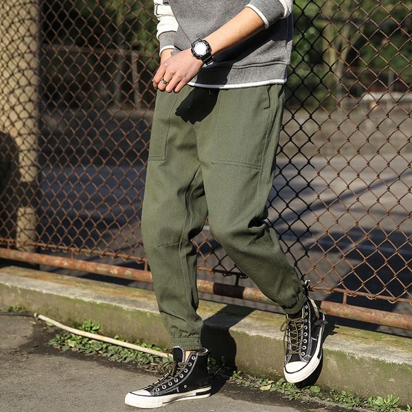 

fashion new casual pants men's large size cotton loose ankle length overalls men's slim sports pants size m-5xl, Black