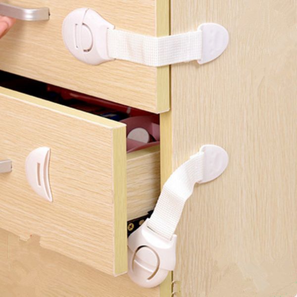 

10pcs/lot kids safety locks cabinet door drawers refrigerator locks children safety protection plastic security straps