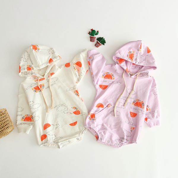 

baby kids designer clothes Romper Hoodies Long Sleeve Rainbow Comfortable Romper Spring Fall Clothes 100% cotton girl rompers 0-2T