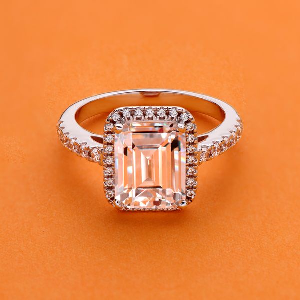 

обручальное кольцо ainuoshi 3,0 караты emerald cut halo для женщин имитация алмазный anniversary обручальное кольцо стерлингового серебра 92, Slivery;golden