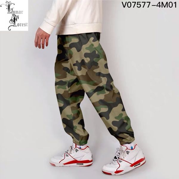 

камуфляж 3d печать бегуны брюки мужчины streetwear punk hip hop boy эластичные брюки, Black
