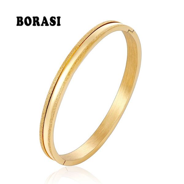 

bobas 2019 new titanium steel frosted side crystal bracelets & bangles jewelry unique round design charm bracelet for men/ women, Black