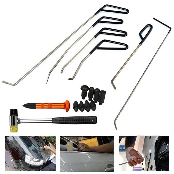 

pdr tools rods hook tool paintless dent repair car dent removal tool kit hail hammer remove pdr set