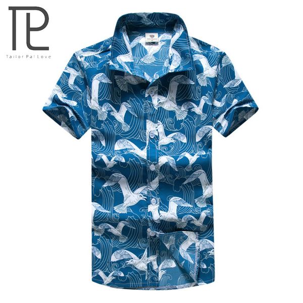 

tailor pal love 2019 mens hawaiian shirts casual short sleeve summer printing beach men shirts, White;black