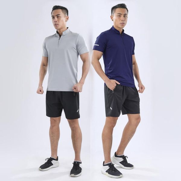 

new professional team game training 2020 quick dry running suit t-shirt shorts men/women , tennis t-shirts ,sports golf shirt, Black;blue