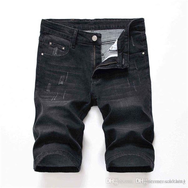 

дизайнерские мужские прямые джинсовые шорты лето узкие отверстия черный серый мужские джинсы натяжные мода мужская одежда, White;black