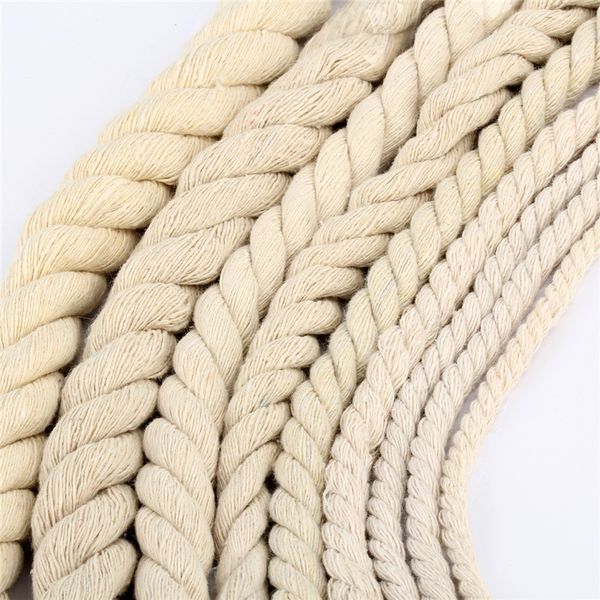 

5mm-20mm beige cotton cord braided woven twisted cotton cord diy packing rope decorative craft thread jewelry bags accessories, Black;white